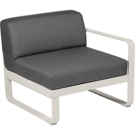 Fermob BELLEVIE Fauteuil Module rechts - A5 leemgrijs - A3 grafietgrijs