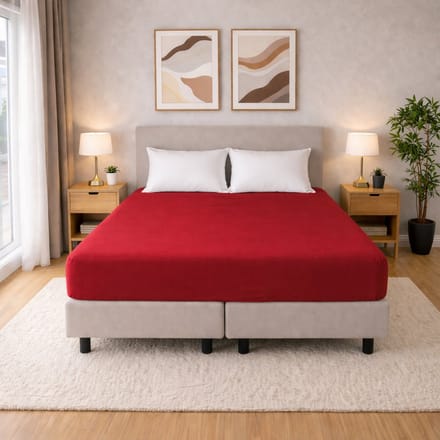 Polydaun hoeslaken - Jersey - rood - 70/80 x 200/220 cm