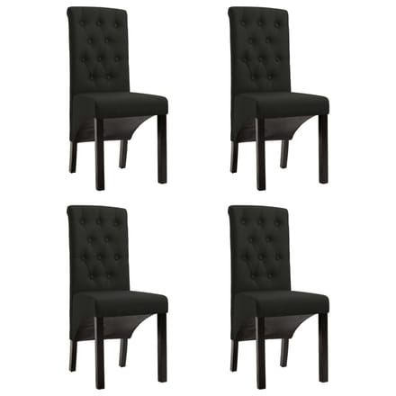 vidaXL - Eetkamerstoelen - 4 - st - stof - zwart