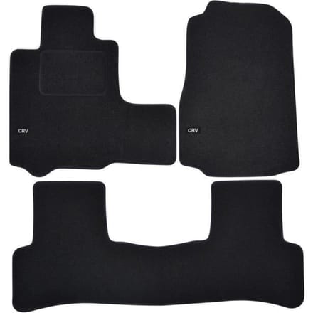 Vloermatten - Logo - Honda CRV - Zwart Velours - 4 Delen - Antislip - Op Maat