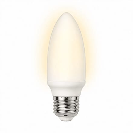 1x Kaarslamp Spaarlamp E27 - 7W - Daglicht (6400K) - 420 lm - 10 jaar - Niet Dimbaar