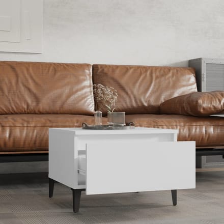 vidaXL - Bijzettafels - 2 - st - 50x46x35 - cm - bewerkt - hout - wit
