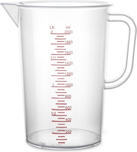 Plasticforte Keuken Voedsel maatbeker / mengbeker - kunststof - transparant - 2000 ml - met schenktuit