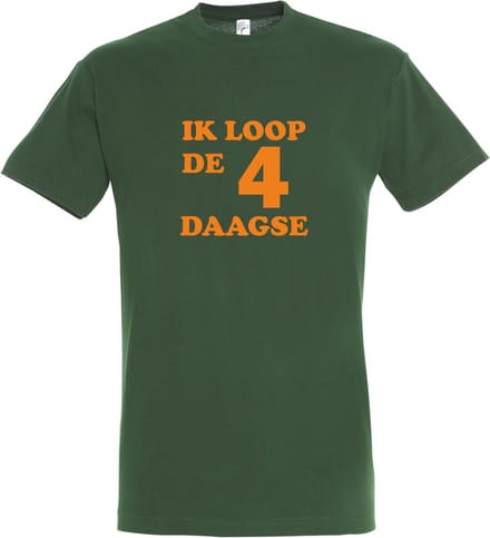 T-shirt Ik loop de 4 daagse |Wandelvierdaagse | vierdaagse Nijmegen | Roze woensdag | Groen | maat S