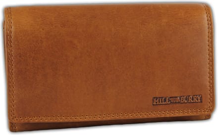 HillBurry Leren Dames Portemonnee – Overslag Model – Veel Ruimte voor Pasjes – Bruin