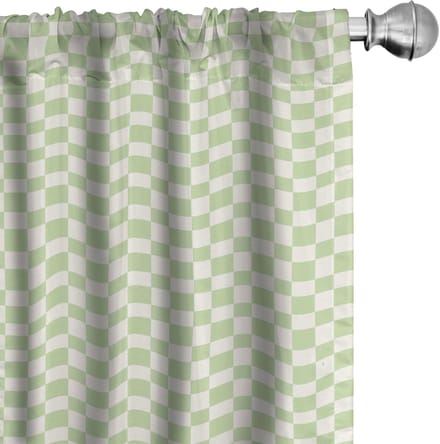 ABAKUHAUS Geometrische Gordijnen – 2x75x225 cm – limegroen-wit
