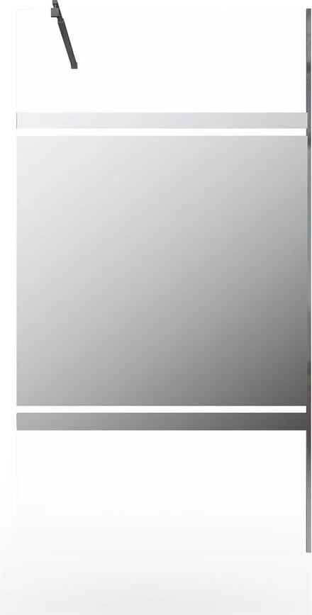 Vente-unique Italiaanse douchewand mat zwart met spiegeleffect - 120 x 200 cm - ZENADO