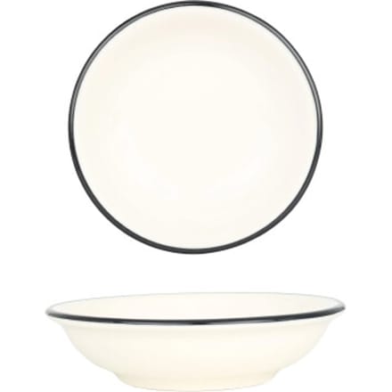 Bonna Serveerschaal - Linea Black - Porselein - 20 cm (500cc) - set van 2