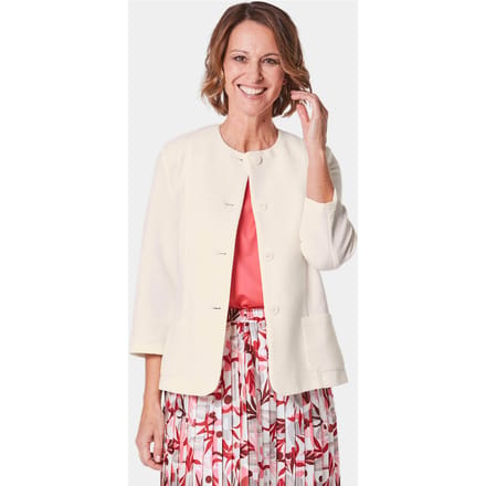 Comfortabel jasje met structuur - gebroken wit - Gr. 38 van Goldner Fashion