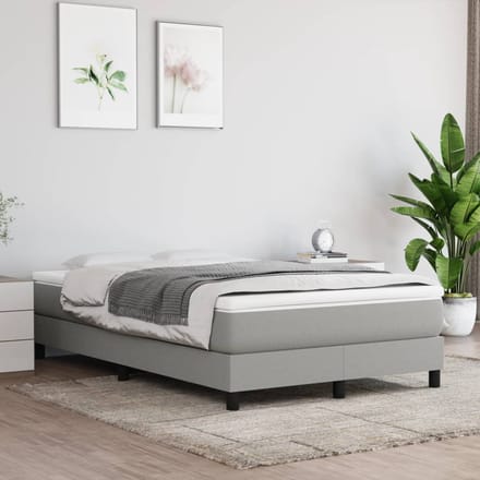 vidaXL - Boxspring - bed - 120x200 - cm - stof - lichtgrijs