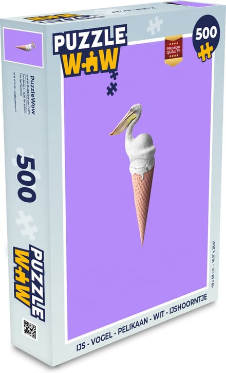 Puzzel IJs - Vogel - Pelikaan - Wit - IJshoorn - Legpuzzel - Puzzel 500 stukjes
