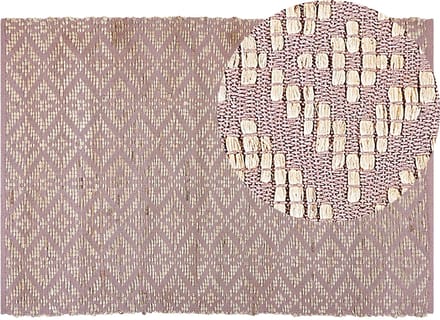 GERZE - Modern vloerkleed - Roze - 160 x 230 cm - Katoen