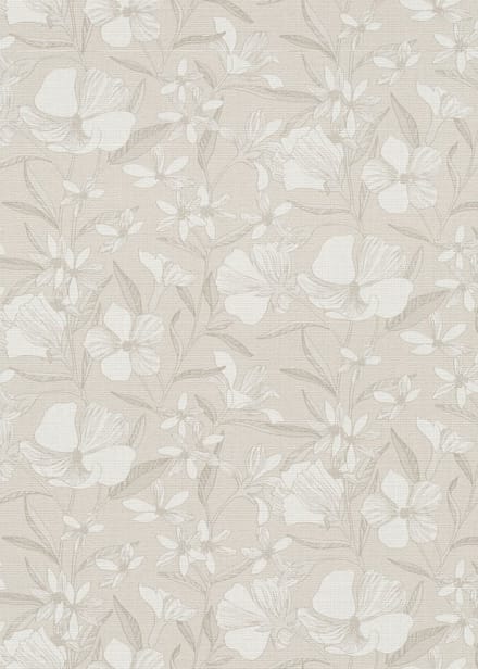 Erismann Vinylbehang 10519-32 - La Terasse - Bloemen Beige - 53cm x 10.05m