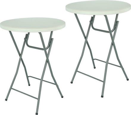 MaxxGarden Statafel - Set van 2 WIT- ø80x110 cm