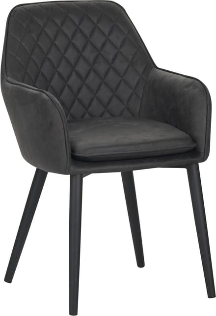 Colenis® - Jay Eetkamerstoel - Set Van 6 - Antraciet - Microfiber - Met armleuning