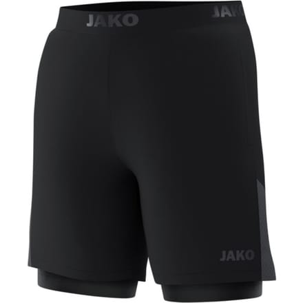 Jako Power 2-In-1 Short Heren - Zwart | Maat: M