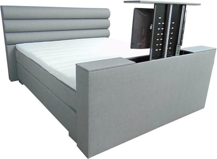 Slaaploods.nl Romance Plus - Complete Boxspring met TV Lift - t/m 43 inch - 200x210 cm - Grijs