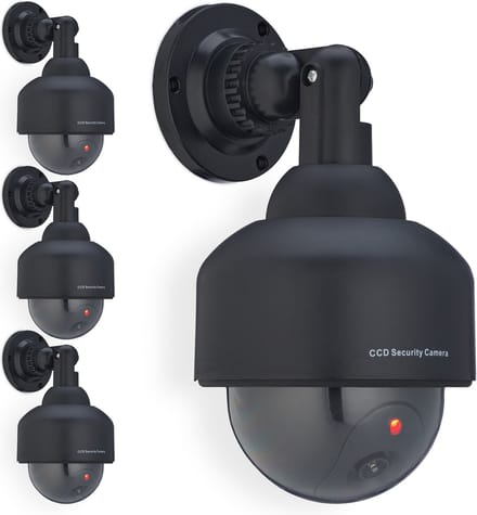 4x dummy dome camera met led-lampje - nep bewakingscamera binnen & buiten