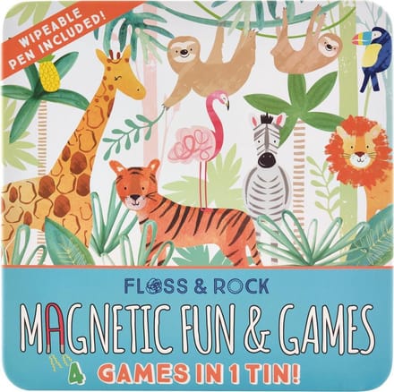 Floss & Rock Spelletjesdoos Jungle 4-in-1 - 19,5 x 19,5 cm
