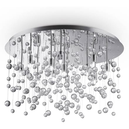 Ideal Lux plafondlamp Neve 12-lamps chroom/helder Ø 63cm