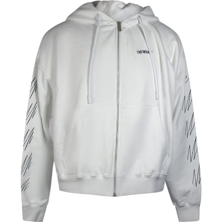 Off-white Stitch Diags Zip Skate Hoodie Wit