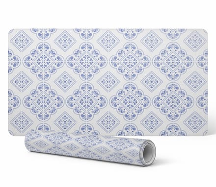 Decoratieve laptopmat met geometrisch retropatroon, 100x50 cm