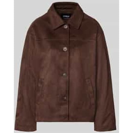 Regular fit kunstleren jack in velourslook model 'CAROLINA'