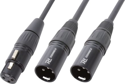 XLR Splitterkabel - PD Connex XLR splitterkabel 1x XLR (v) - 2x XLR (m) - 50cm