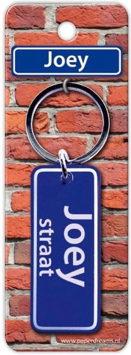 Paper Dreams Sleutelhanger Straatnaam Joey 9 Cm Staal Blauw