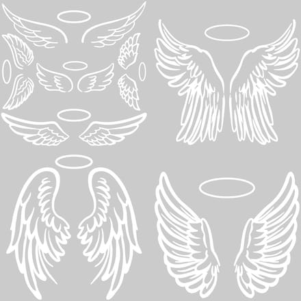 Allecto - Tribal Angel Wings - Reflecterende autostickers - Wit