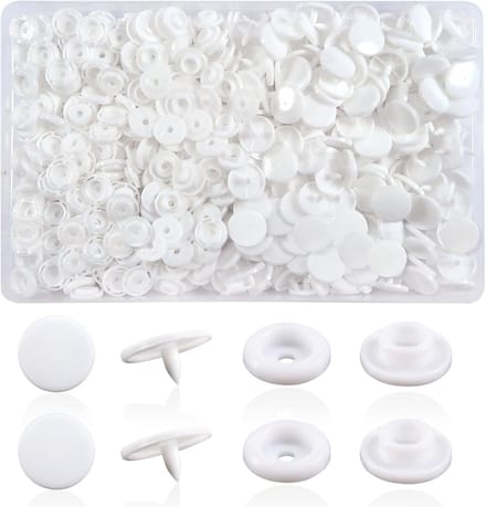 150 Sets Plastic Drukknopen T8, 14 mm, Wit voor Accessoires, Kleding, DIY Projecten en Creatieve Knutselwerkjes