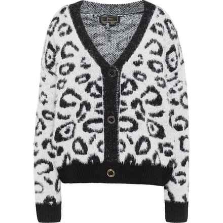 Faina Vest Dames wol wit zwart