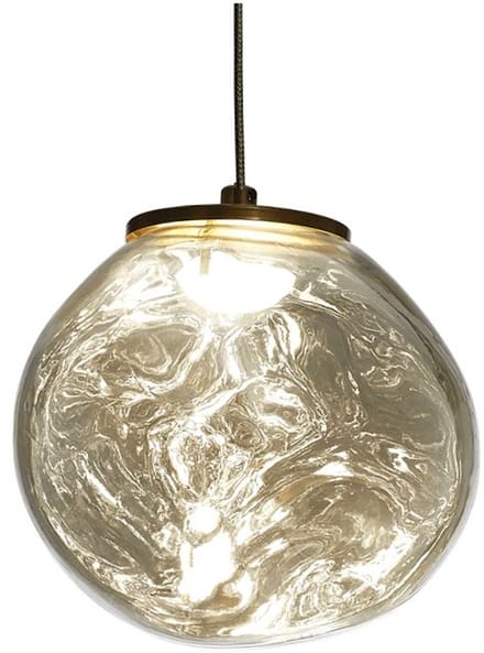 Kosilum - Isotta - Hanglamp - Rookgrijs - Metaal en glas