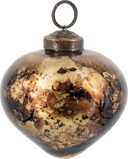 HomeBound by KY | Glazen kerstbal brown marble | 7,5x7,5x7,5cm | kerstbal