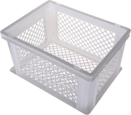 Benson Fietskrat - wit - lichtgewicht - 40x30x22 cm - melkkrat