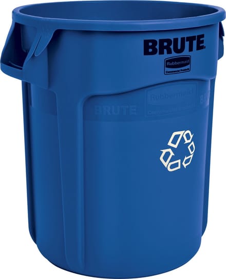 Rubbermaid Brute afvalemmer 75,7 liter blauw + recycle