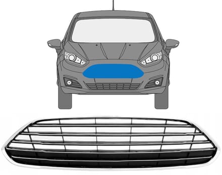 Grill voor Ford Fiesta 2008-2017