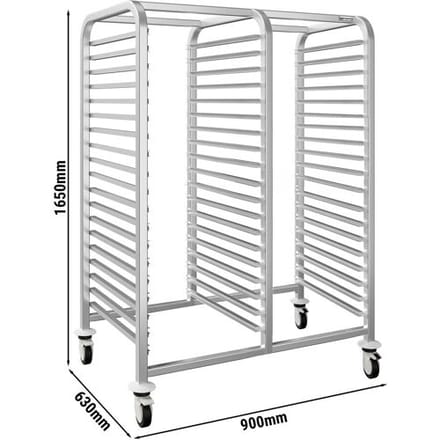 GGM Gastro RVS regaalwagen - voor 30 dienbladen 60x40cm zilver