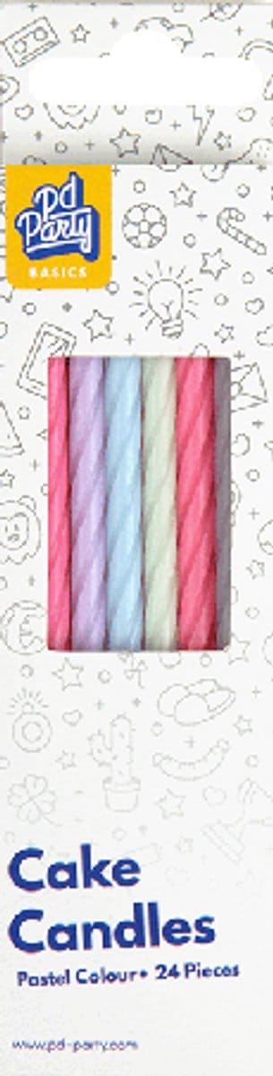 Taartkaarsjes Pastel 24stuks