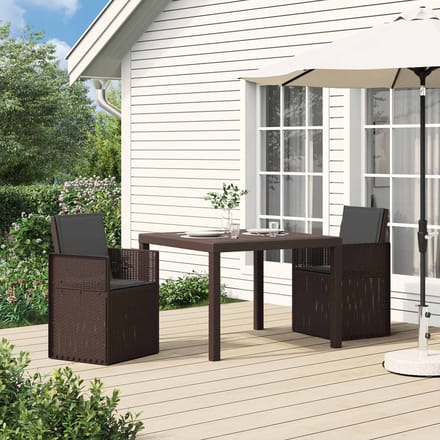 vidaXL - Tuinstoelen - 2 - st - Bruin - en - antracietkleurig - PP