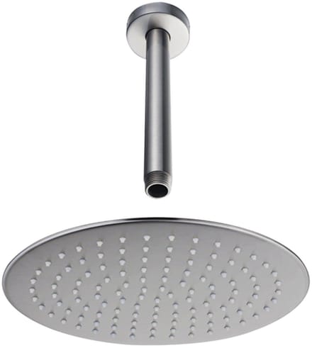 FugaFlow Eccelente Acces Hoofddouche - 30cm - rond - plafondarm 20cm - Geborsteld RVS PVD (RVS)