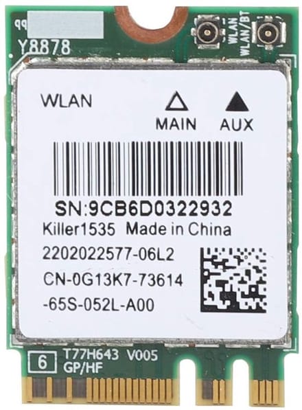 Allecto - Network Card - Killer 1535Ac - Hoge snelheid 867Mbps - Dual