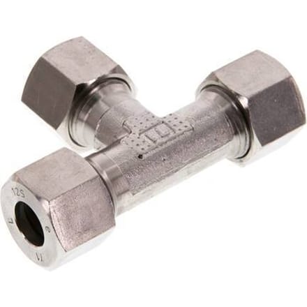 12S RVS T-stuk Snijring 630 Bar DIN 2353 - FL3T-C-ST-12-S