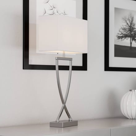 By Rydéns Omega tafellamp chroom/wit hoogte 52cm