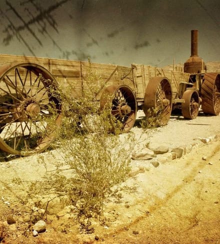 Fotobehang - Old Wagon 225x250cm - Vliesbehang