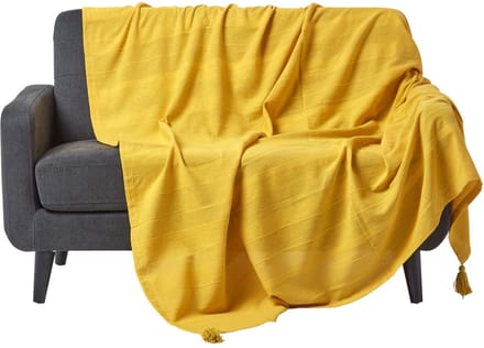 Homescapes Rajput sprei, 100% katoen, geel, 225 x 255 cm