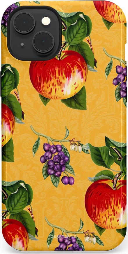 Casetastic hoesje geschikt voor Apple iPhone 15 Plus - MagSafe - Dubbellaagse bescherming - Picknick - Fashion Case - Goud Donkergroen Rood Beige