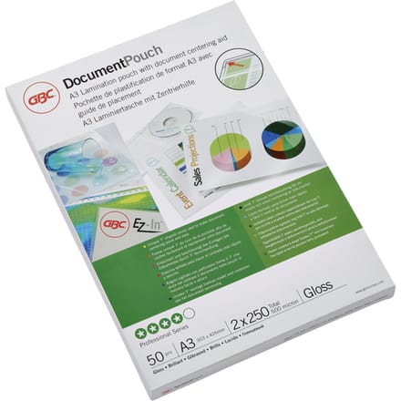 GBC Document Laminating Pouch - 50-pack - glossy - A3 - lamination pouches