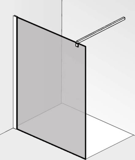 Saqu Modulo glaswand voor montageset 120x210cm grijs glas
