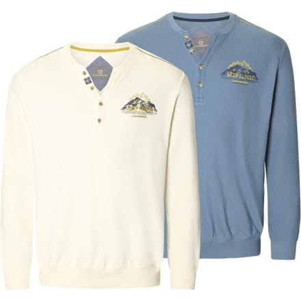 Shirts met lange mouwen, set van 2 HINDREK blauw wit